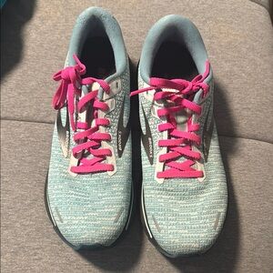 Brooks Blue and Pink Athletic Running Shoes
